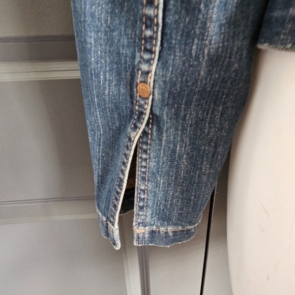 Calvin Klein Jean Jacket Embroidery Medium Wash Size Small - Picture 7 of 11